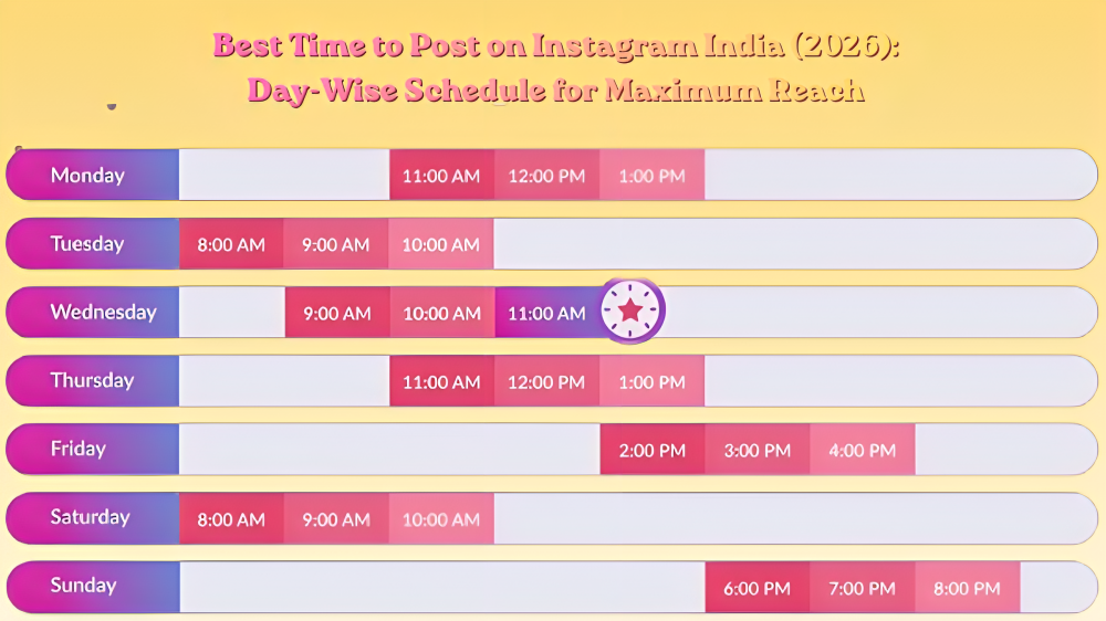 Best Time to Post on Instagram India (2026): Day-Wise Schedule for Maximum Reach